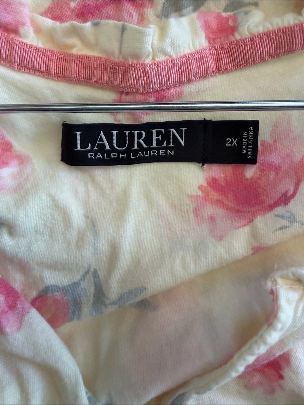 Lauren Ralph Lauren 2X Floral Sleep Dress Nightgown Yellow & Pink - Picture 4 of 5